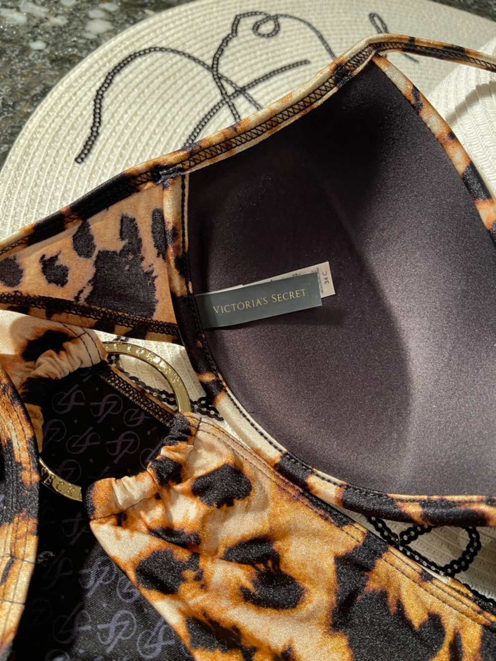 Victoria Secret bikini twist push-up leopard size 34C and S OR M bottoms - Picture 5 of 13